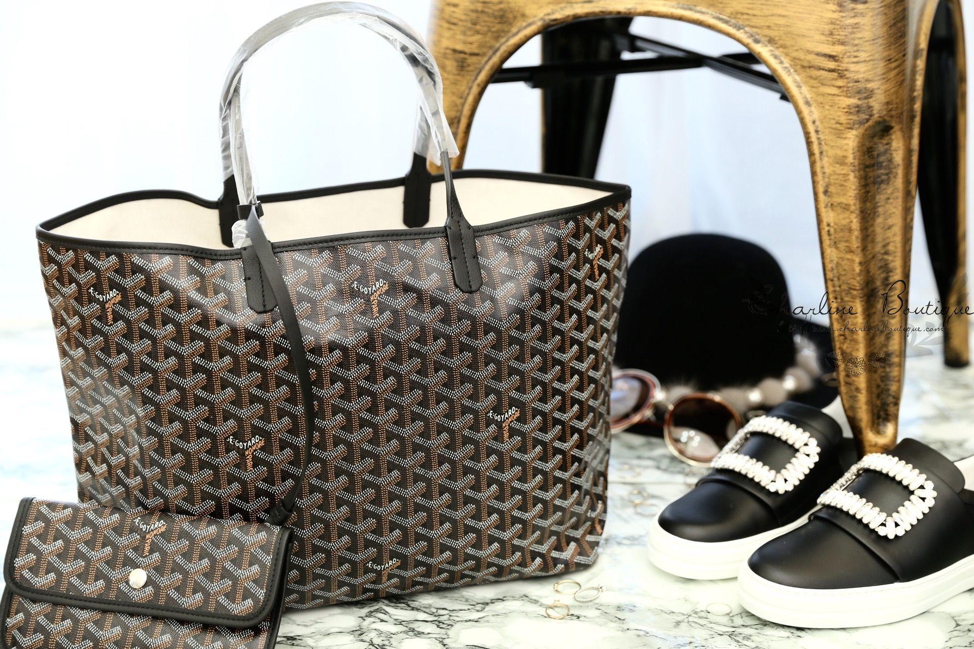 Goyard Sac Saint Louis PM Tote Bag 黑色黑提把小型無拉鍊托特包-Charline Boutique 精品代購