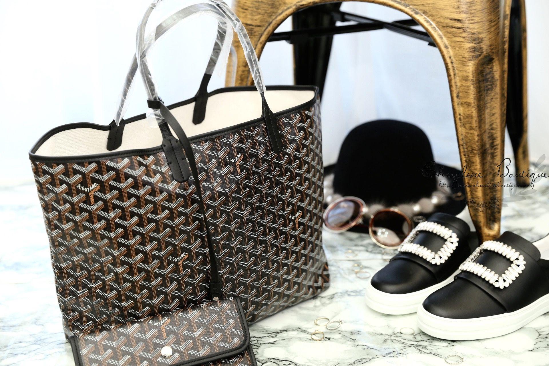 Goyard Sac Saint Louis PM Tote Bag 黑色黑提把小型無拉鍊托特包-Charline Boutique 精品代購