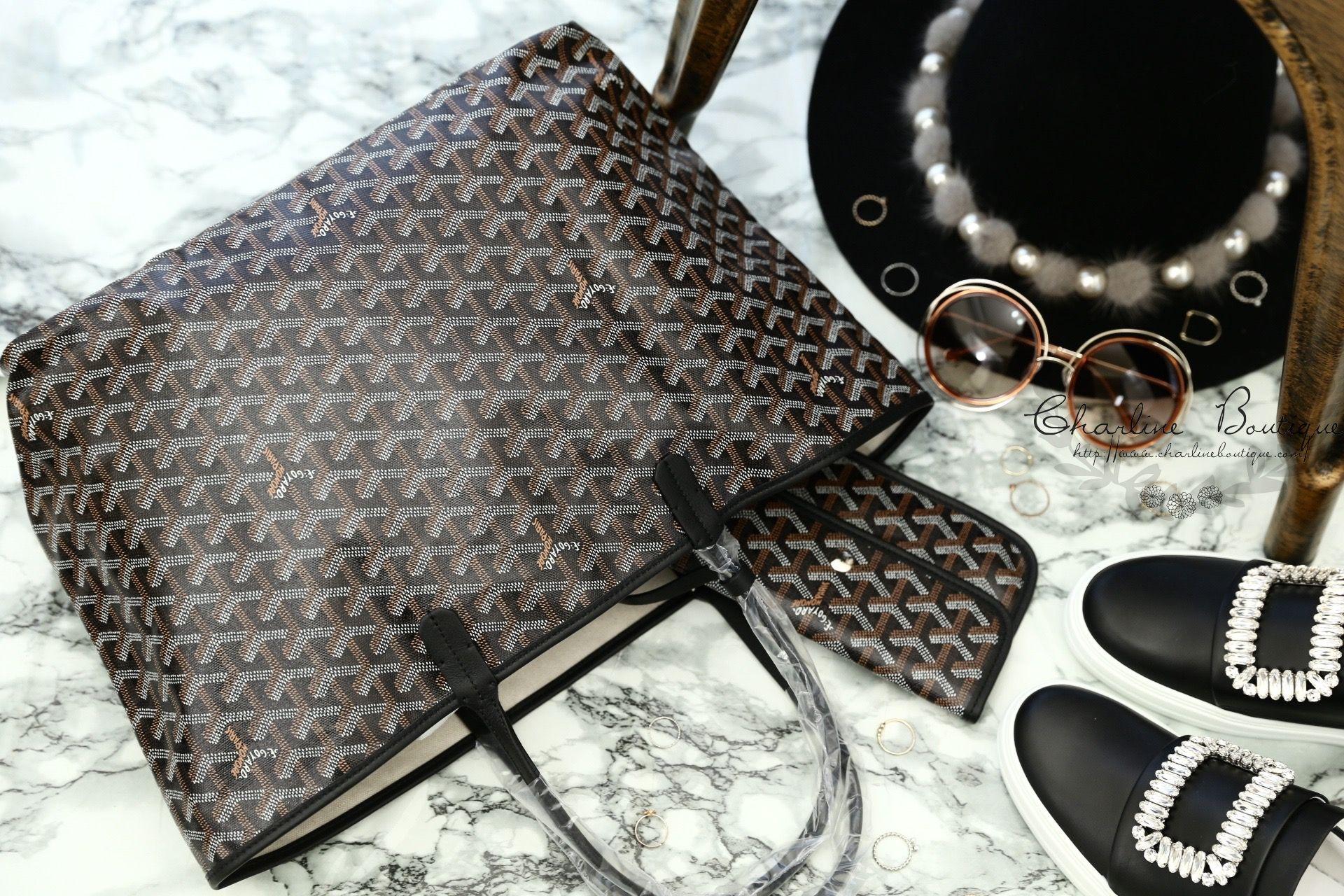Goyard Sac Saint Louis PM Tote Bag 黑色黑提把小型無拉鍊托特包-Charline Boutique 精品代購