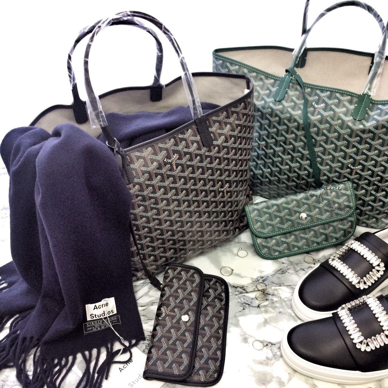 Goyard Sac Saint Louis PM Tote Bag 黑色黑提把小型無拉鍊托特包,Goyard Sac Saint Louis PM Tote Bag 綠色綠提把小型無拉鍊托特包-Charline Boutique 精品代購