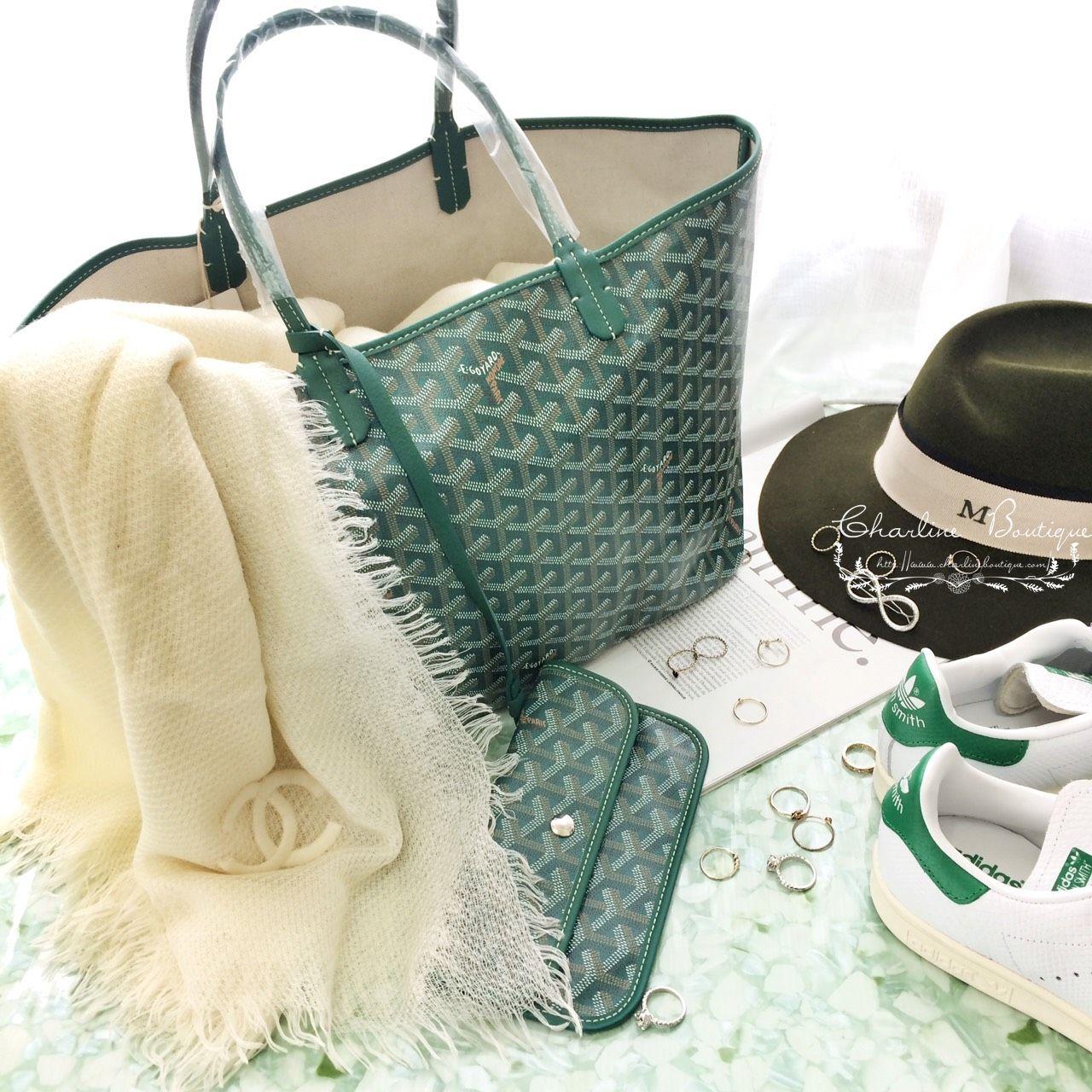 Goyard Sac Saint Louis PM Tote Bag 綠色綠提把小型無拉鍊托特包-Charline Boutique 精品代購