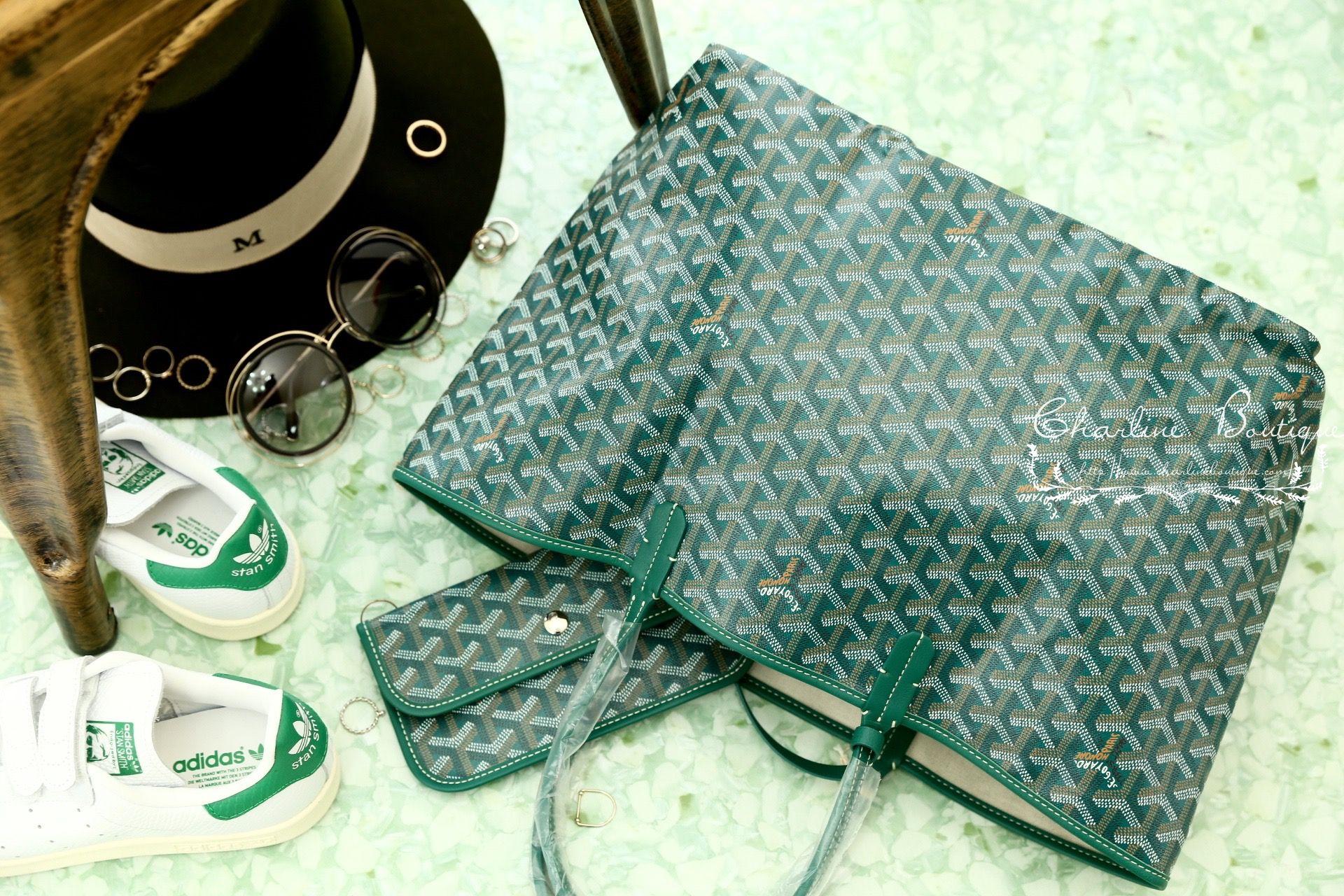 Goyard Sac Saint Louis PM Tote Bag 綠色綠提把小型無拉鍊托特包-Charline Boutique 精品代購