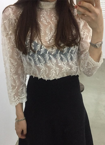 甜美女人透膚上衣