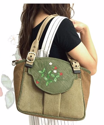 甜心草莓氣質手提肩背三層包(材料包)