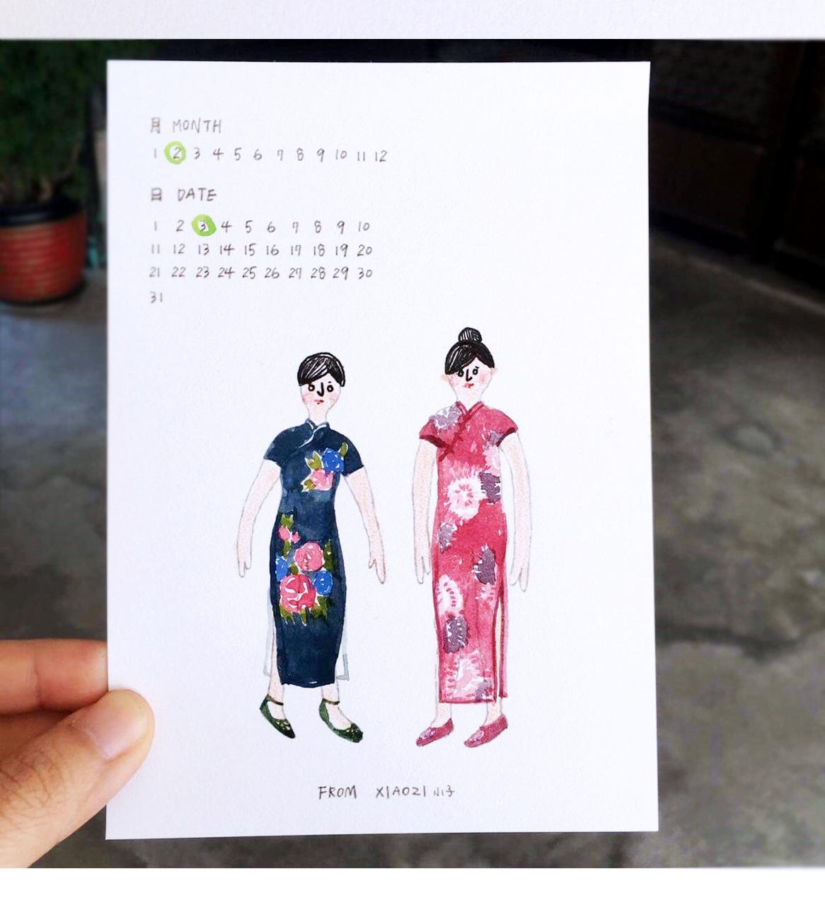 明信片｜Paint for you-旗袍限定版
