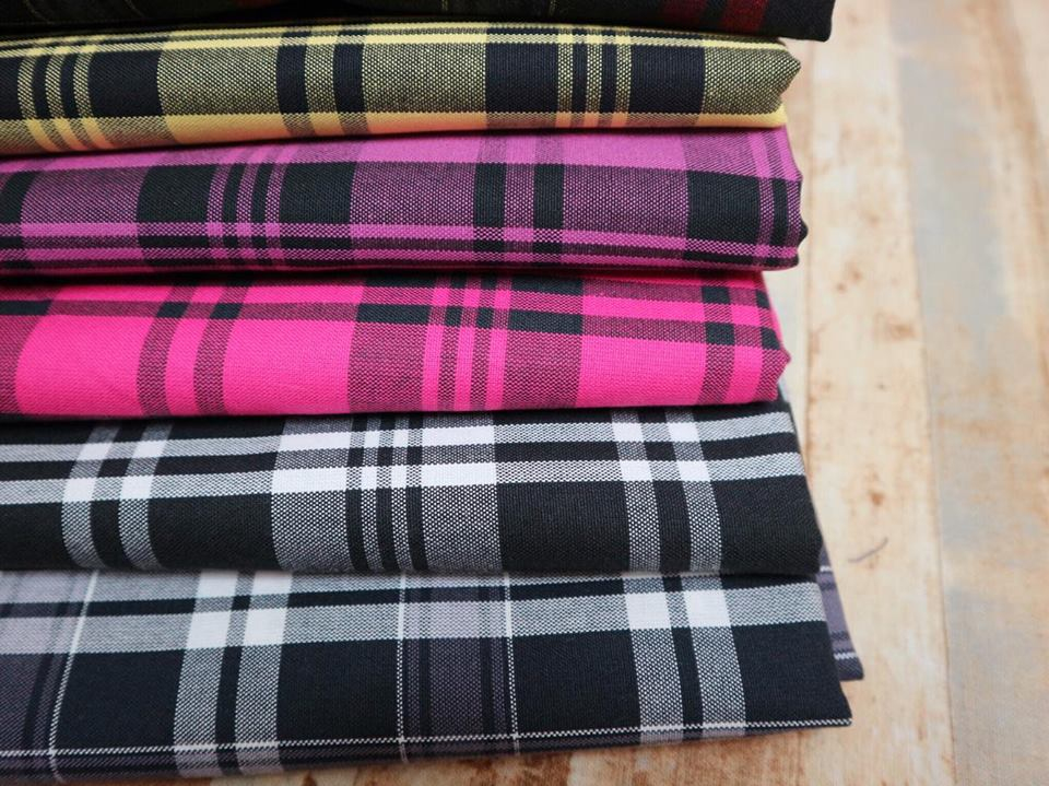 Pink & Black Plaid Fabric