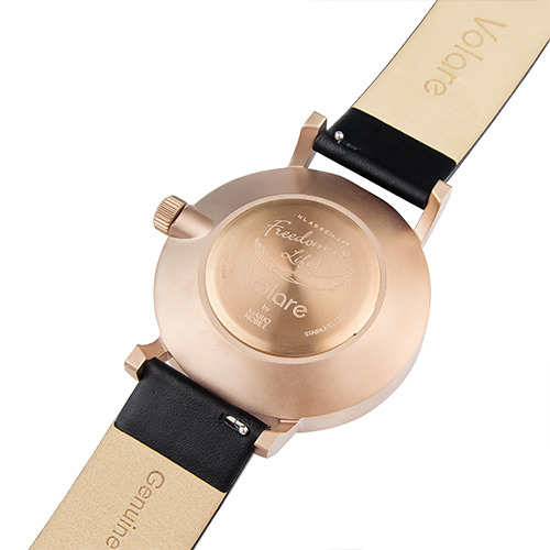 Volare Dark Rose / Black Leather Strap