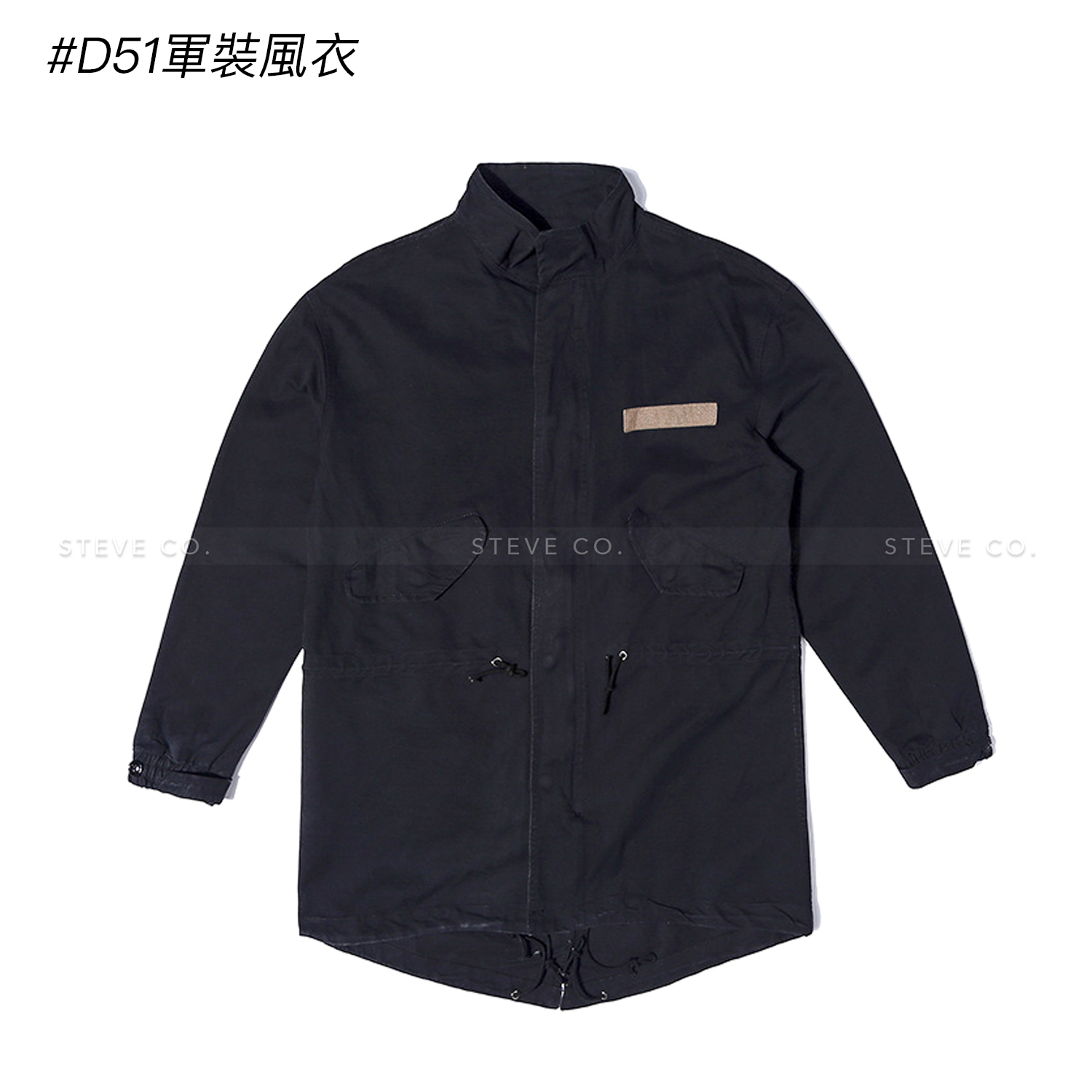 D51洗舊軍裝風衣 小眾硬派｜黑