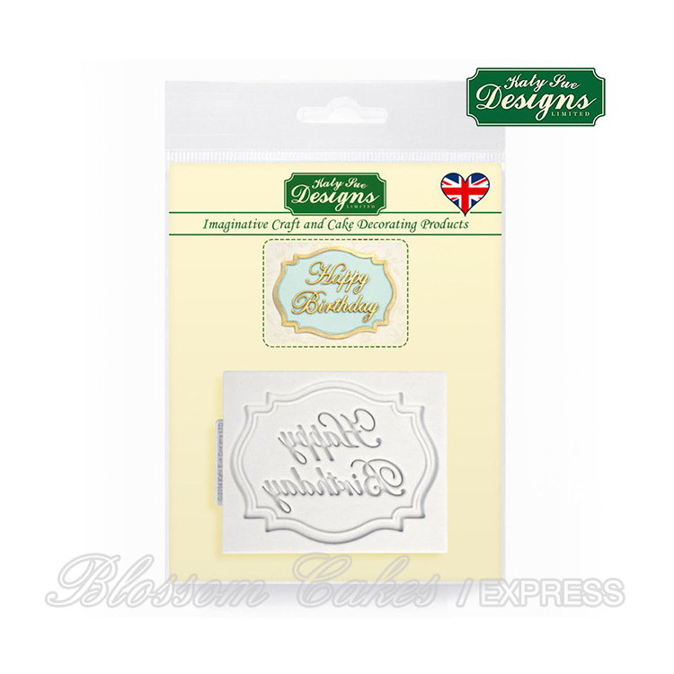Katy Sue Mini Plaque - Happy Birthday - Silicone Mould