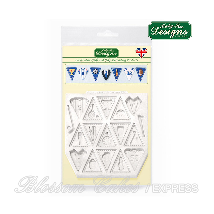 Katy Sue Design Mat - Bunting For Boys - Silicone Mould