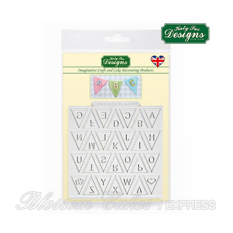 Katy Sue Design Mat - Bunting Alphabet - Silicone Mould