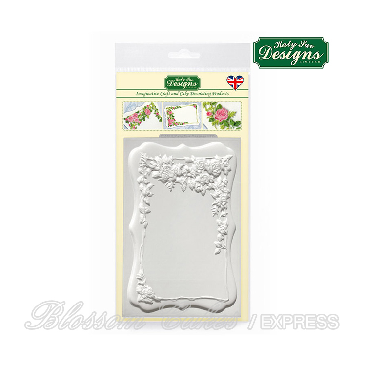 Katy Sue Rose Border Plaque - Silicone Mould