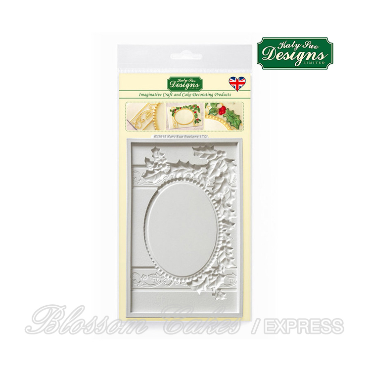 Katy Sue Vintage Christmas Plaque - Oval Aperture - Silicone Mould