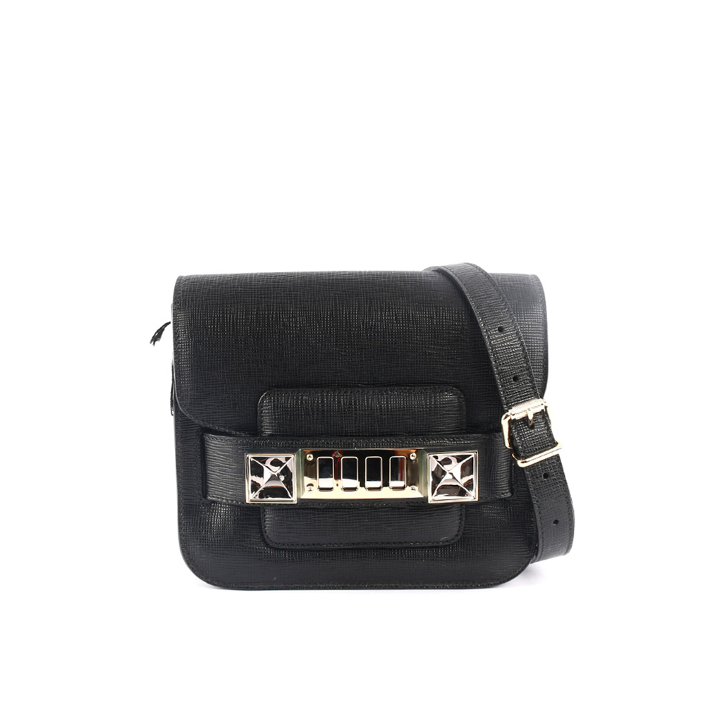 【Proenza Schouler】黑色TINY款 超mini小牛皮 PS11(金釦)斜背包