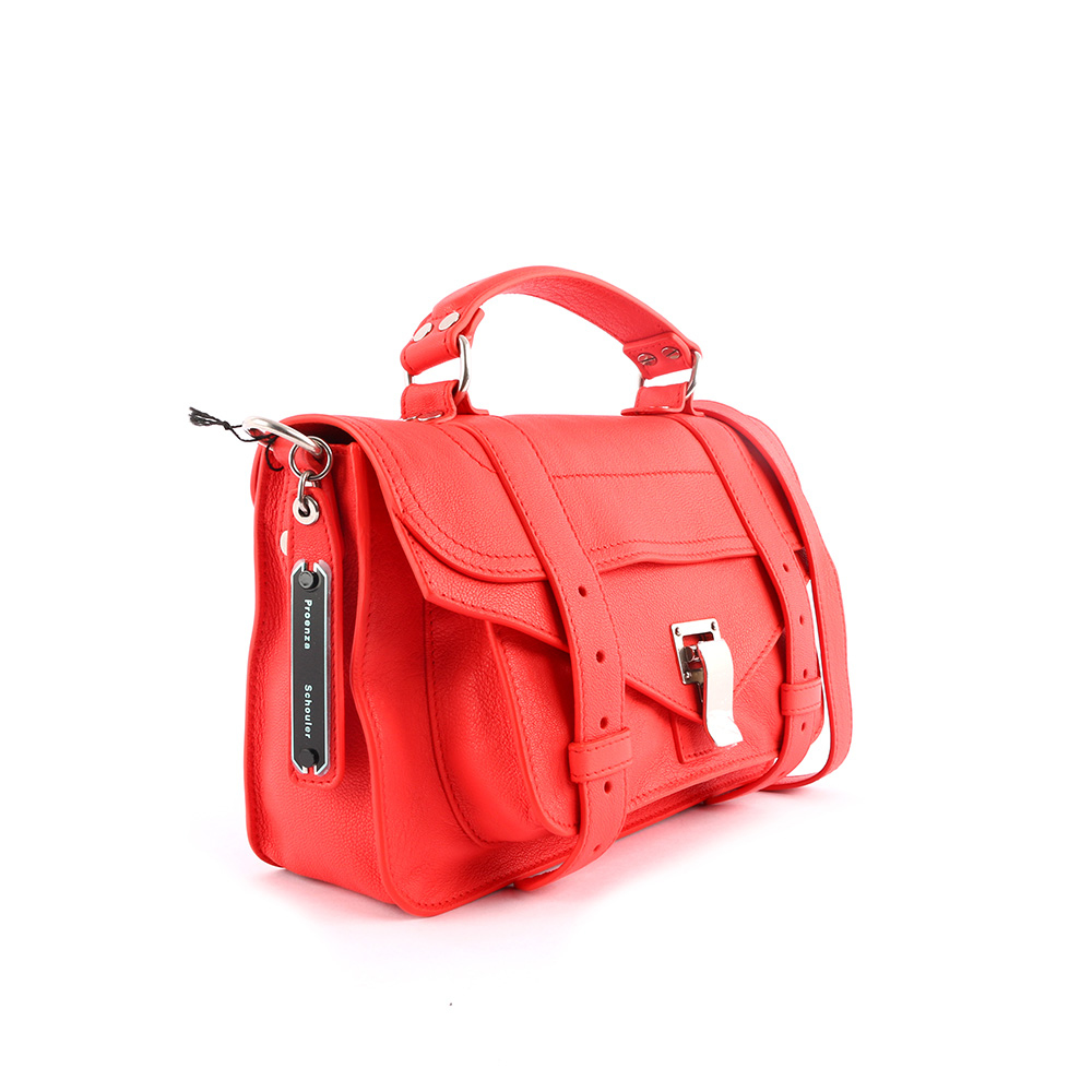 【Proenza Schouler】天竺葵紅銀釦 中型 PS1 兩用包