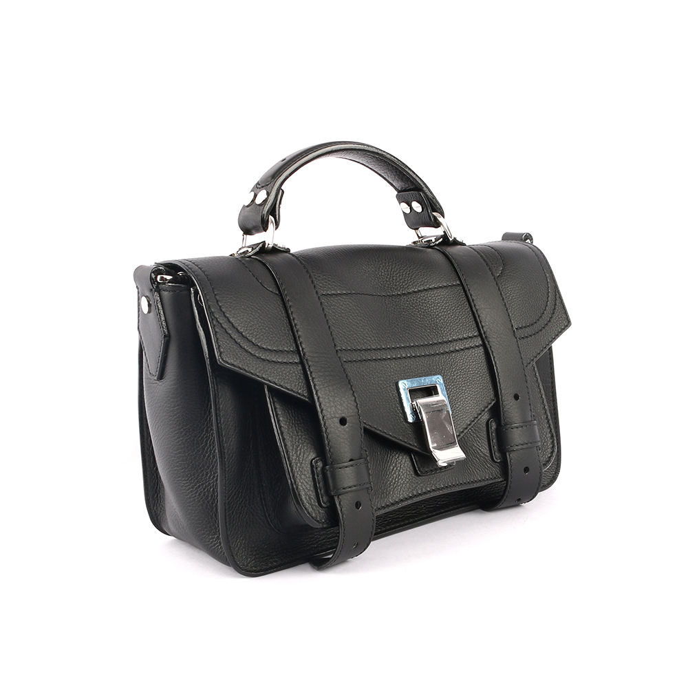 【Proenza Schouler】黑色牛皮中型 PS1兩用包
