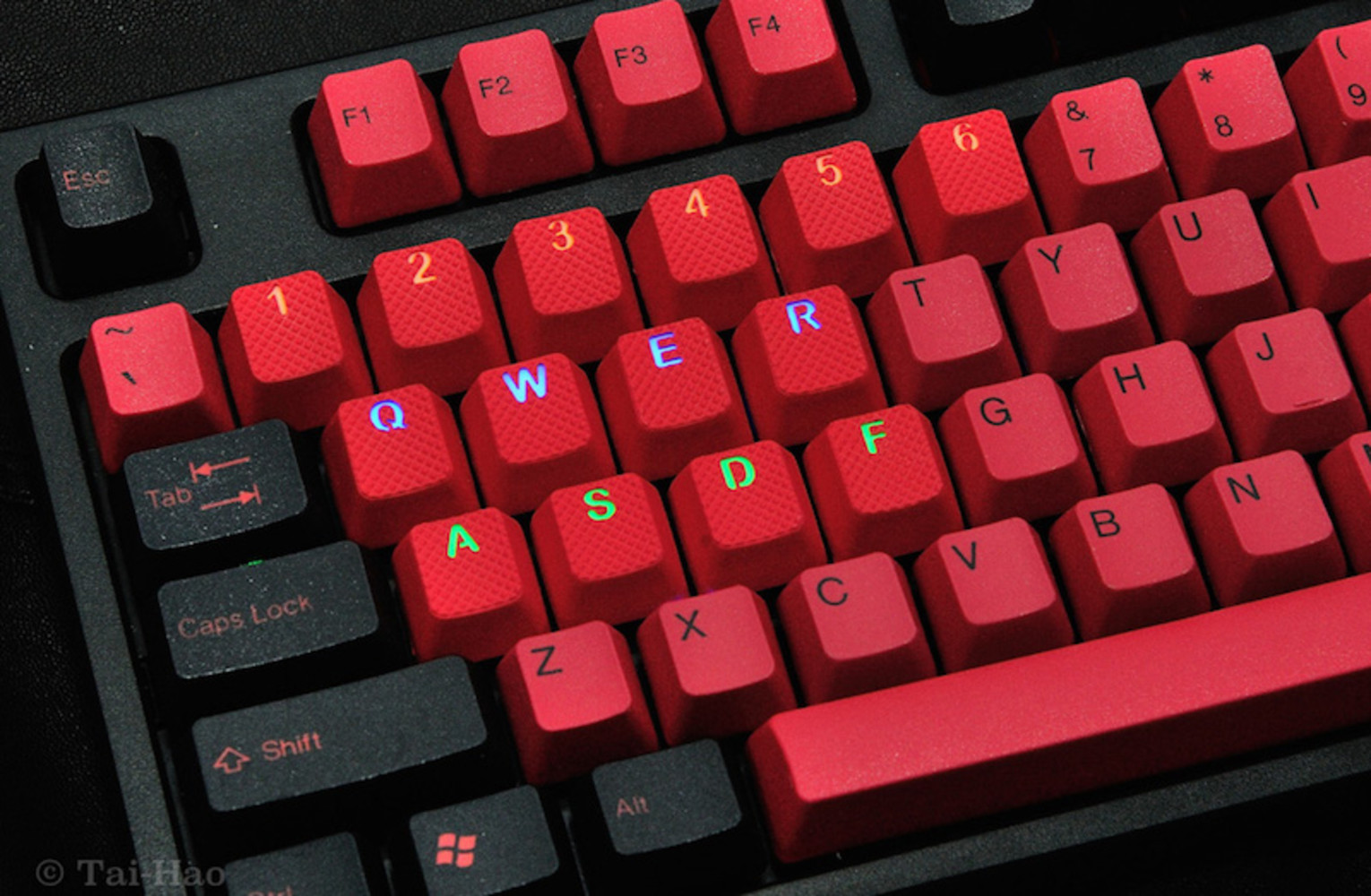 Tai Hao Rubber Gaming Backlit Keycaps 18 Keys Red