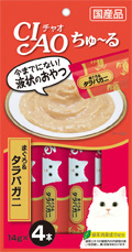 [*任選11件$138*] 日本CIAO - 吞拿魚.皇帝蟹醬貓小食