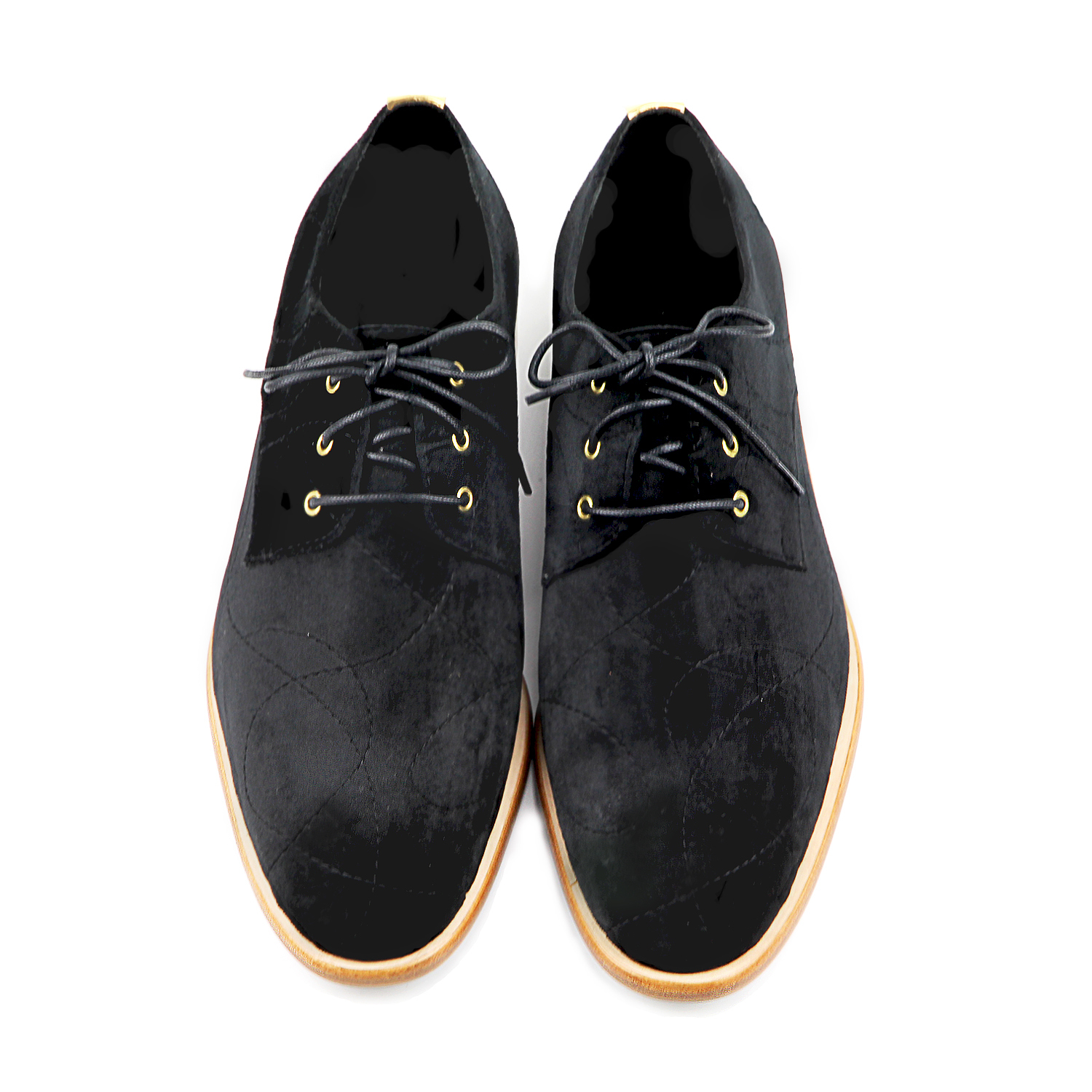 Edward M1170 Black Velvet Derby Shoes