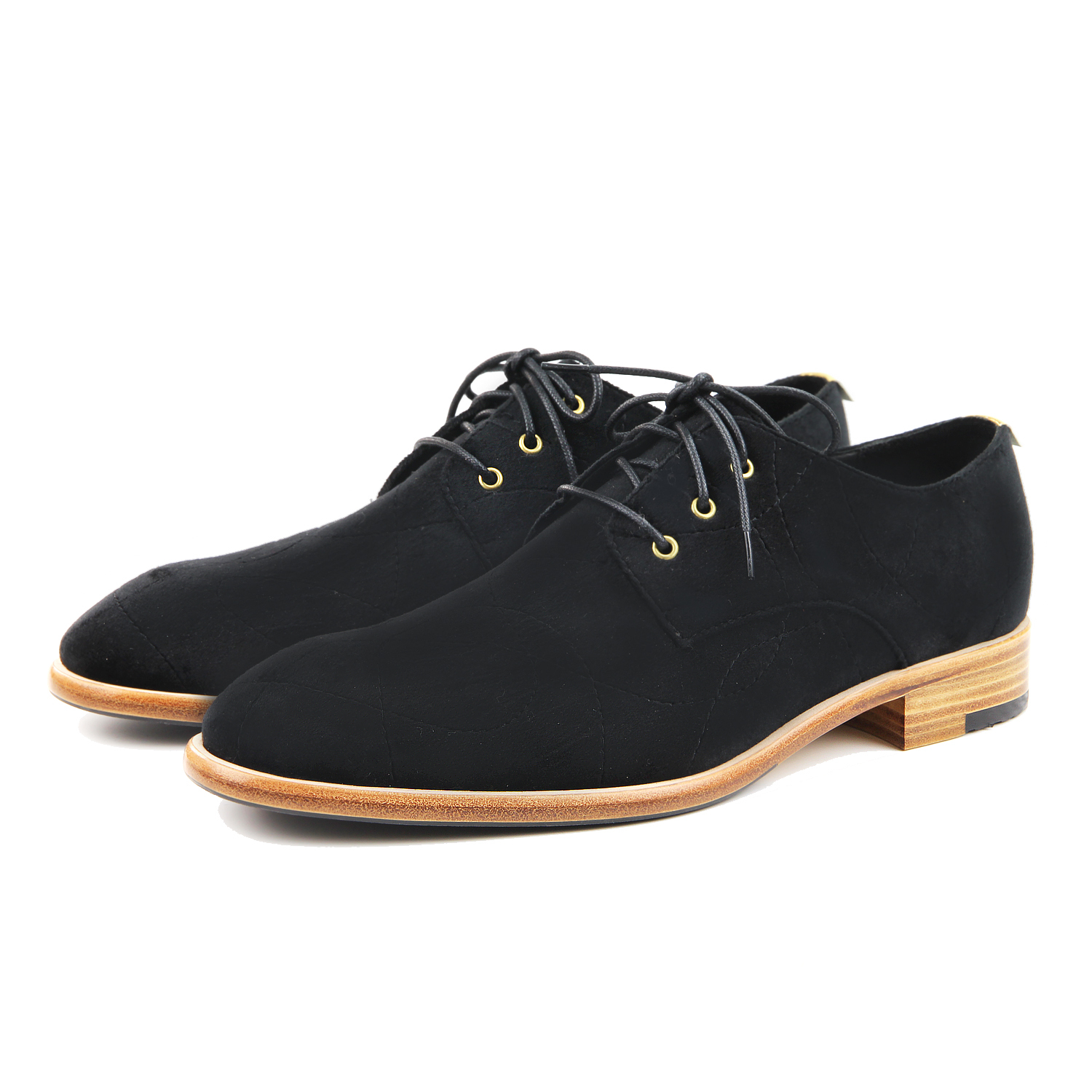 Edward M1170 Black Velvet Derby Shoes