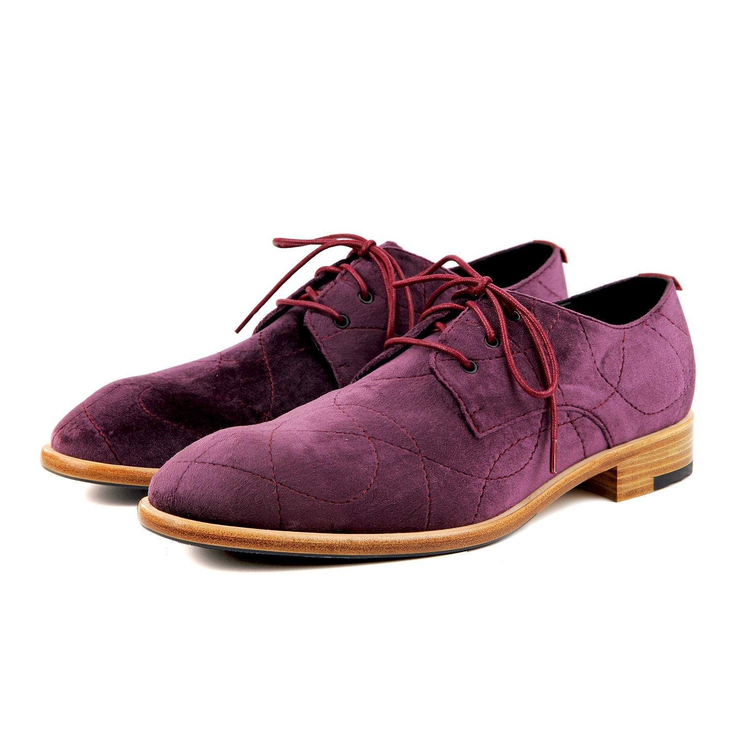 Edward M1170 Purple Velvet Derby Shoes
