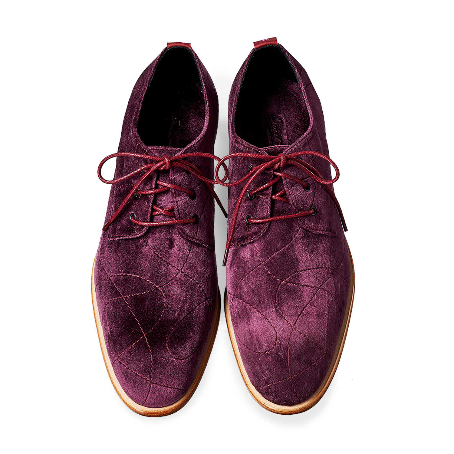 Edward M1170 Purple Velvet Derby Shoes