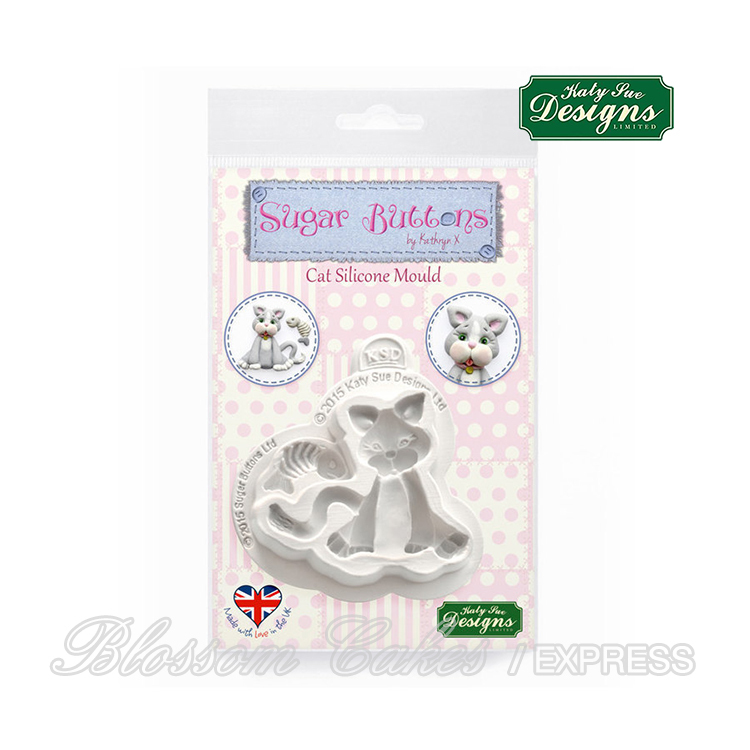 Katy Sue Sugar Buttons - Cat - Silicone Mould