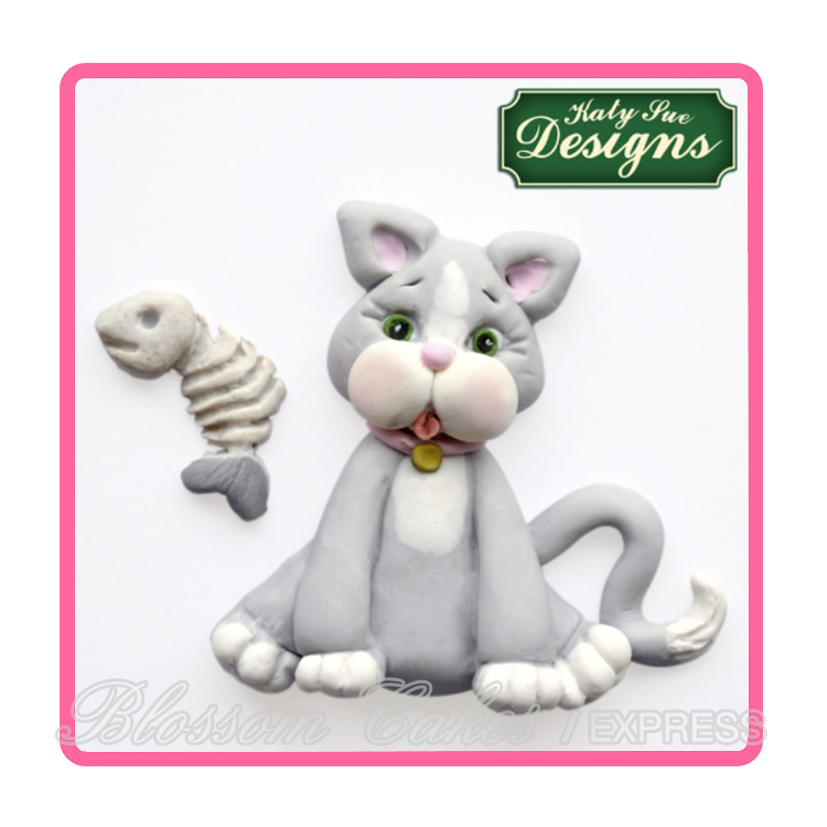 Katy Sue Sugar Buttons - Cat - Silicone Mould