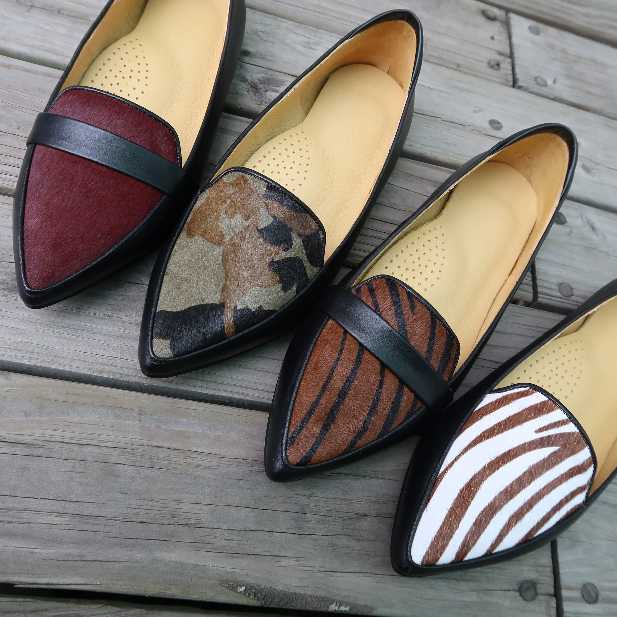 【女伶】羊皮馬毛平底尖頭鞋