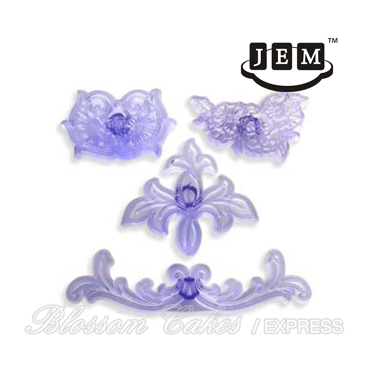 JEM Scroll & Pansy Cutters, Set of 4