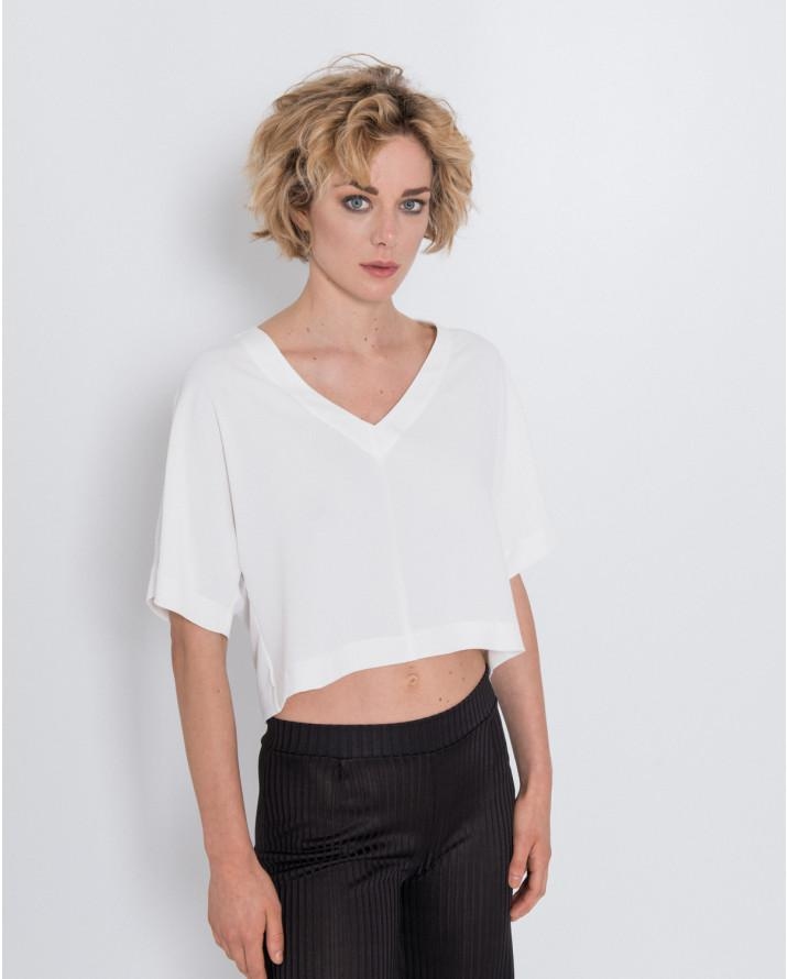 【silvian-heach】V領短版素面T恤