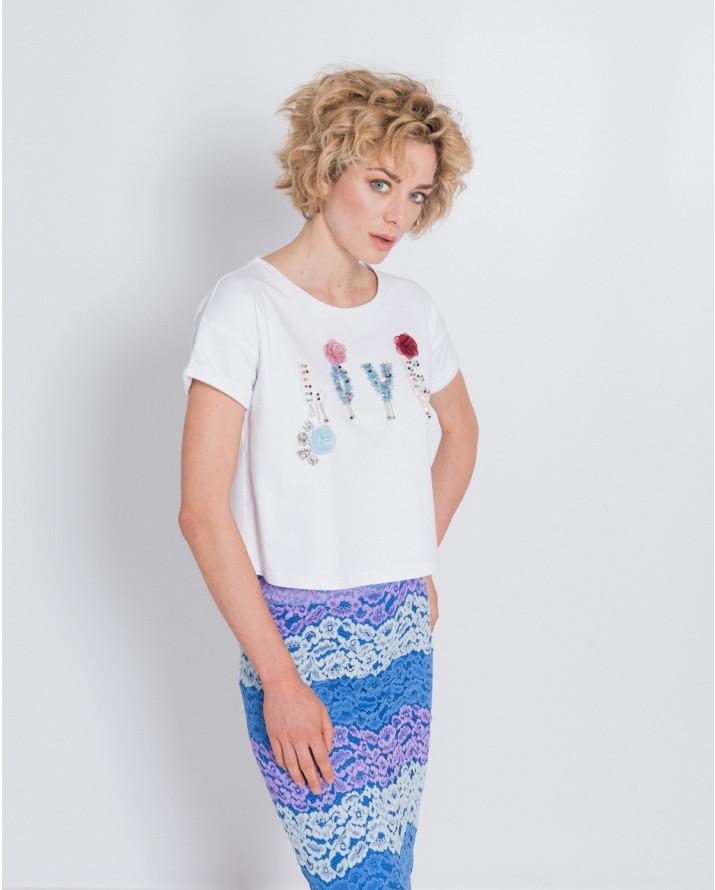 【silvian-heach】LOVE珠飾短版T恤