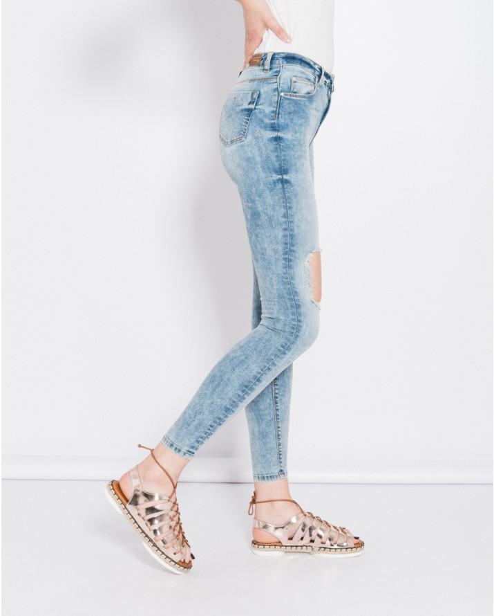 【silvian-heach】高腰破洞窄管牛仔褲