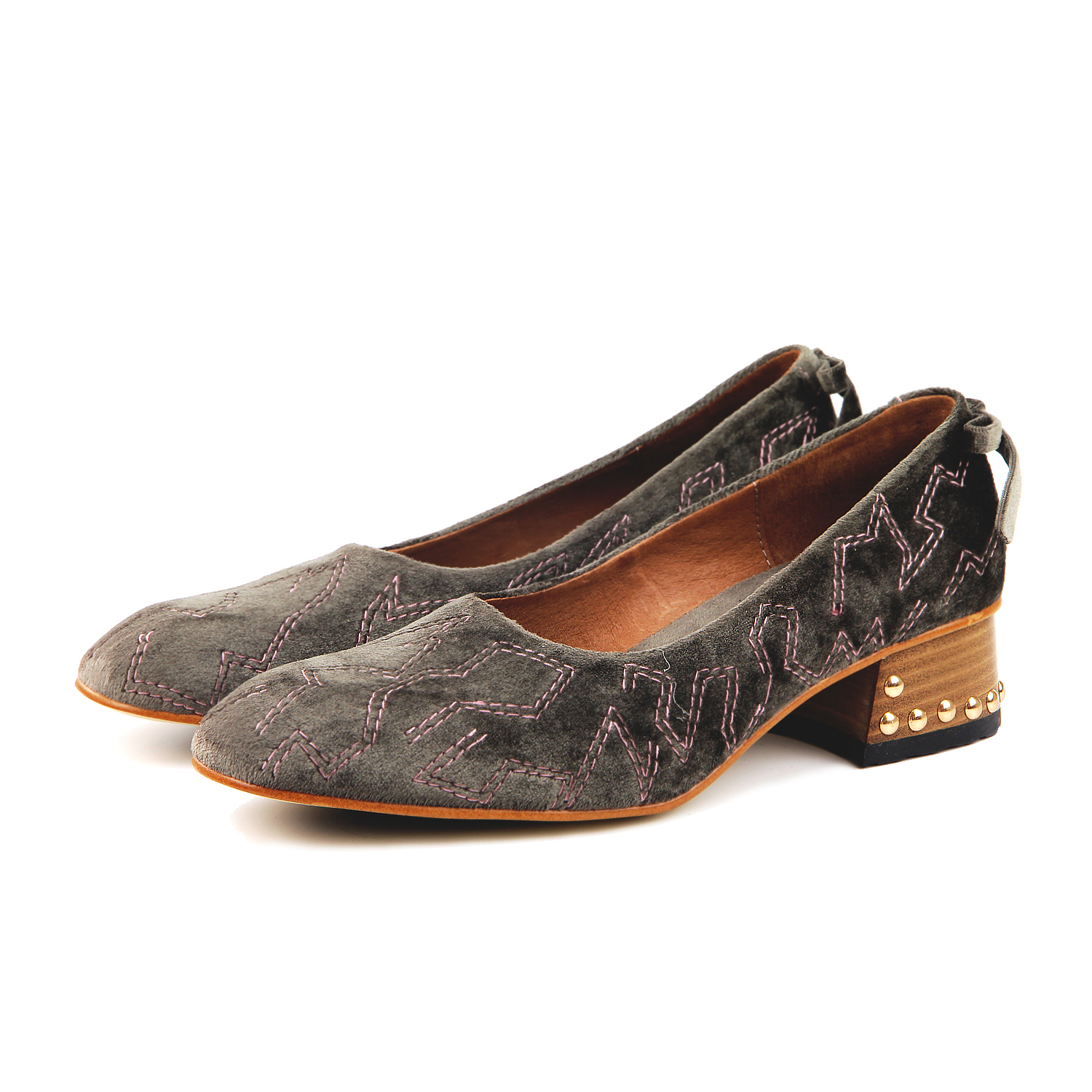 Queenie W1061 Khaki Green Velvet Pumps