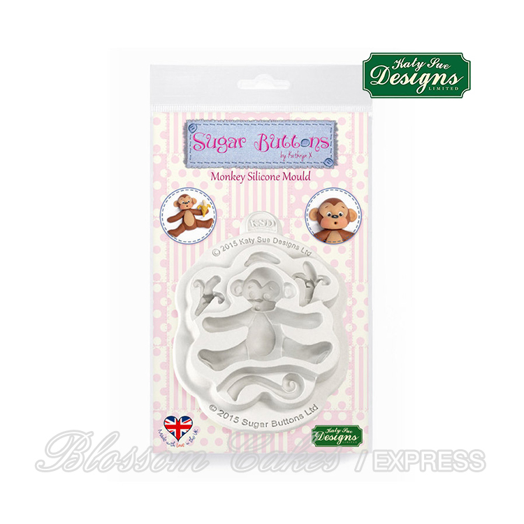 Katy Sue Sugar Buttons - Monkey - Silicone Mould