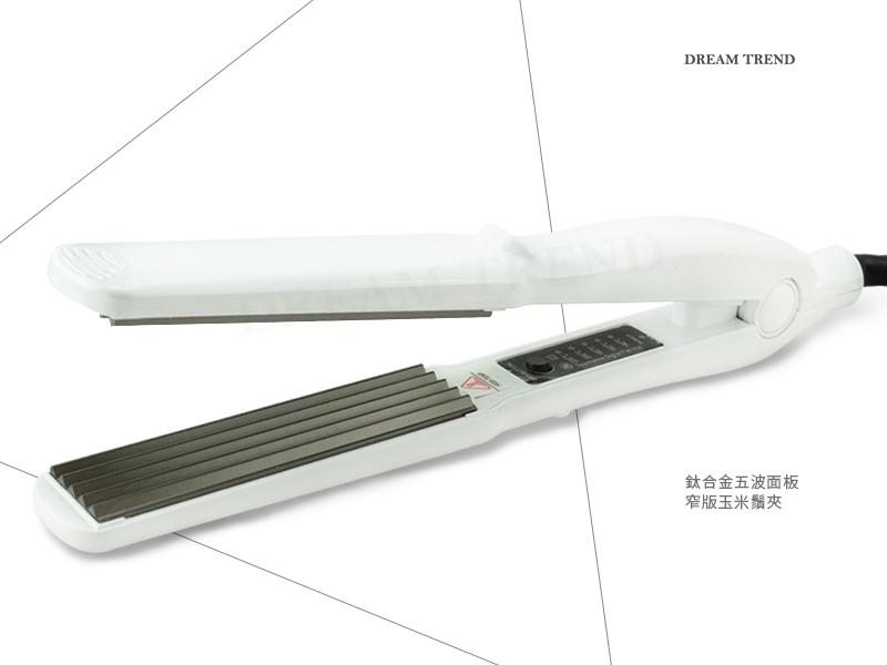 沙龍級 質感純白 窄版 鈦合金玉米夾 玉米鬚 波浪夾  【0903005】