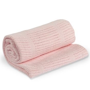 加拿大 lulujo 透氣洞洞毯/柔棉毯/多用毯/小被被/安撫巾-嫩粉