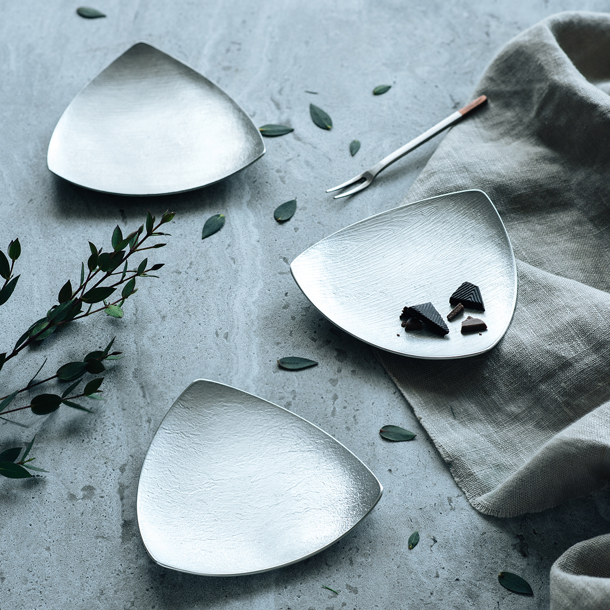 三角純錫點心碟