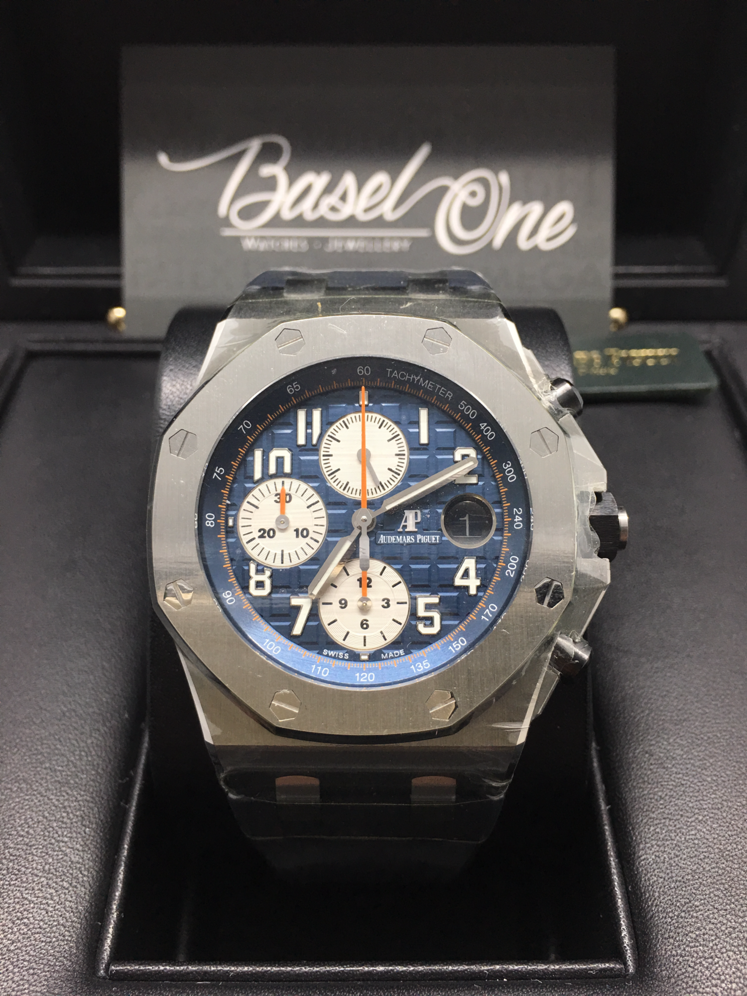 BRAND NEW AUDEMARS PIGUET 26470st BLUE RUBBER STRAP ROYAL OAK OFFSHORE CHRONOGRAPH NAYY BLUE