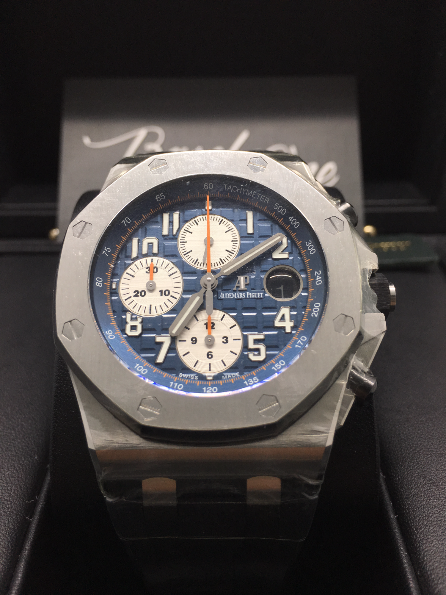 BRAND NEW AUDEMARS PIGUET 26470st BLUE RUBBER STRAP ROYAL OAK OFFSHORE CHRONOGRAPH NAYY BLUE