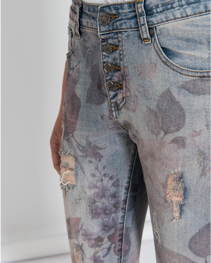 【silvian-heach】潑漆印花牛仔褲