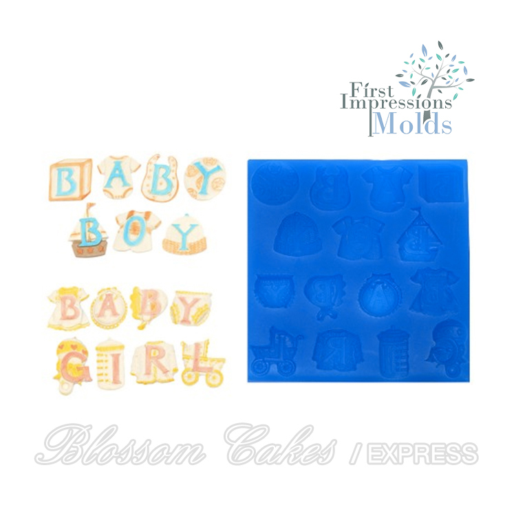 FI Baby Boy & Girl Letters Silicone Mold