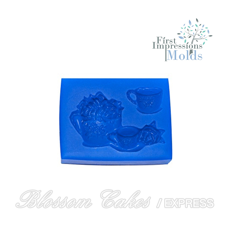 FI Floral Tea Set Silicone Mold