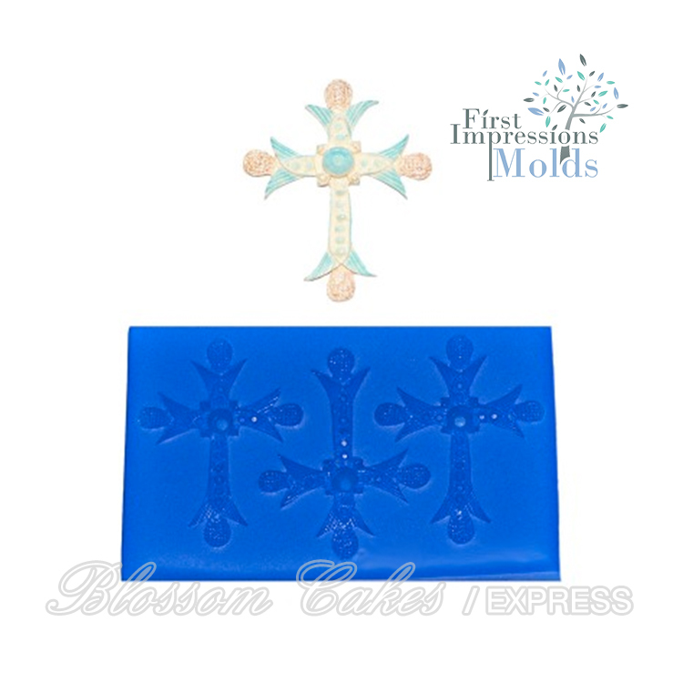 FI Medium Bejeweled Cross Silicone Mold