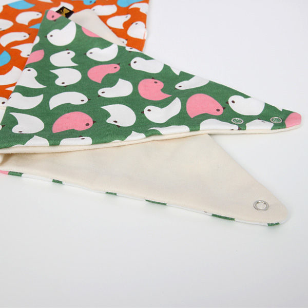 韓國 kino 口水巾  橘色/綠色 三角巾