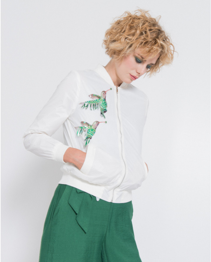 【silvian-heach】蜂鳥白色運動外套