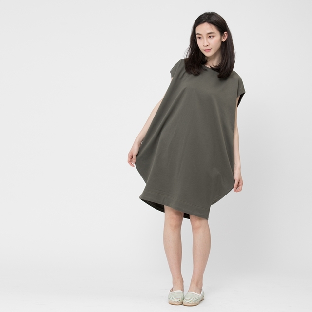 法國小毛圈燈籠洋裝/欖綠 Project009