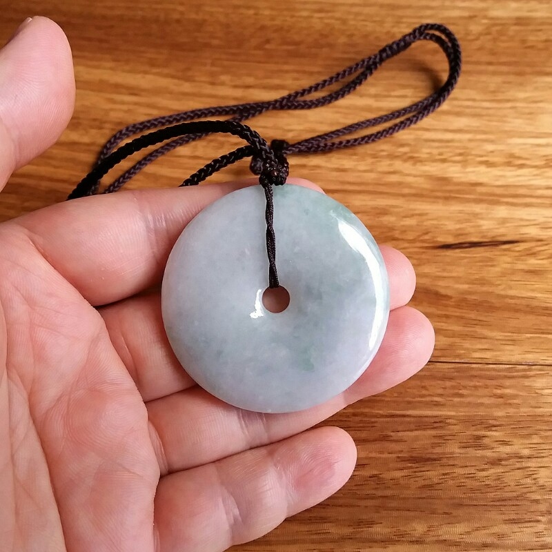 JK436 冰糯淺綠平安扣 (46mm直徑)