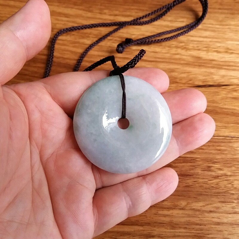 JK436 冰糯淺綠平安扣 (46mm直徑)