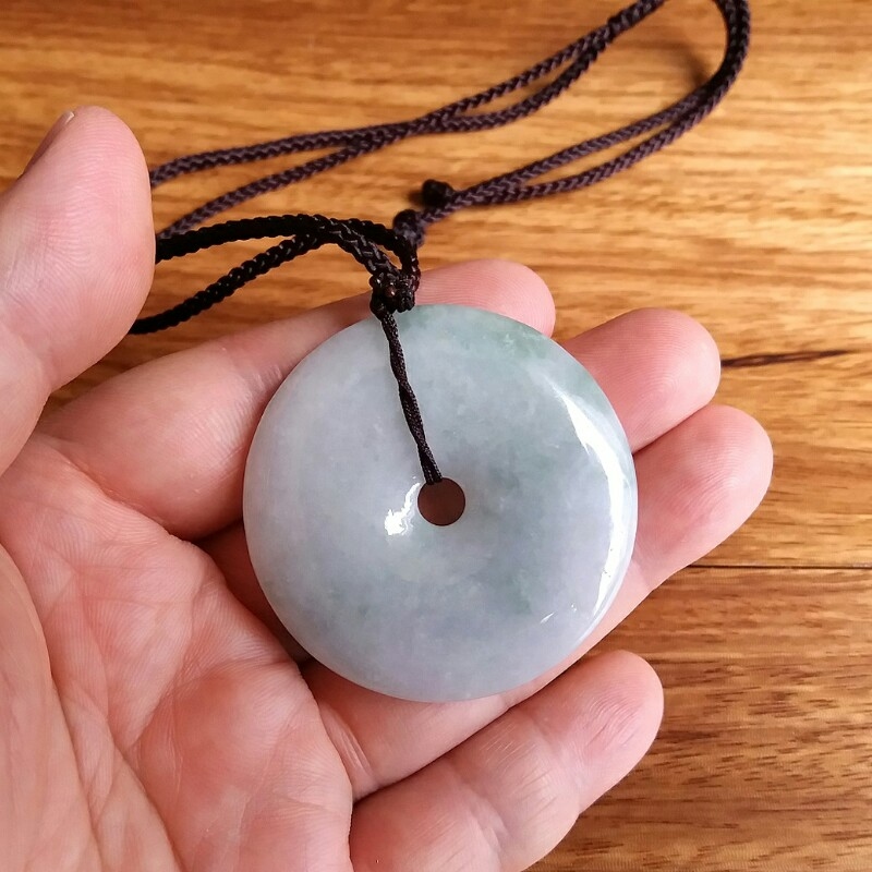 冰糯淺綠平安扣 (46mm直徑), 天然翡翠A玉, 緬甸玉, Jade, Jadeite